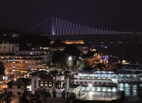 博斯普魯斯海峽夜景 博斯普魯斯海峽夜景